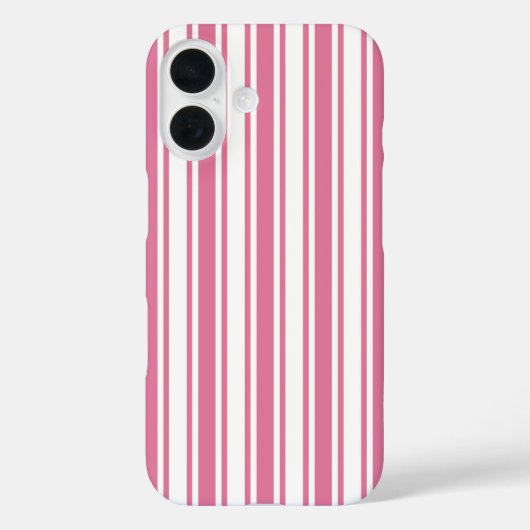 Rosa und weiße Streifen Case-Mate iPhone Hülle (Rückseite)