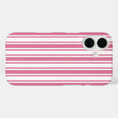 Rosa und weiße Streifen Case-Mate iPhone Hülle (Rückseite (Horizontal))