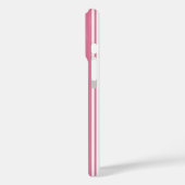 Rosa und weiße Streifen Case-Mate iPhone Hülle (Rückseite / Links)