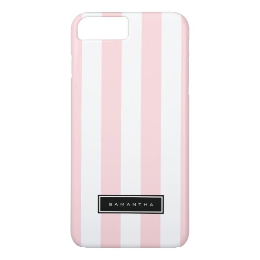 Rosa und weiße Streifen Case-Mate iPhone Hülle (Rückseite)