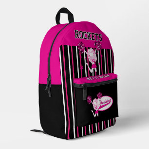 Rosa und weiße Streifen Cheerleader Girl Bedruckter Rucksack