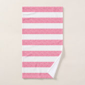 Rosa und weiße Streifen des Glitzer Badhandtuch Set (Handtuch)
