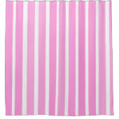 Rosa und weiße Streifen Duschvorhang (Vorderseite)