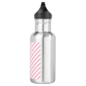 Rosa und weiße Streifen Edelstahlflasche (Rechts)