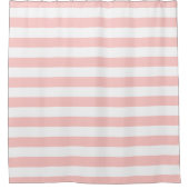 Rosa und weiße Streifen | Editierbare Farben Duschvorhang (Vorderseite)