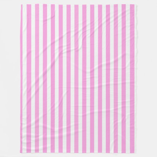 Rosa und weiße Streifen Fleecedecke (Vorderseite)