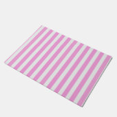 Rosa und weiße Streifen Fußmatte (Schrägansicht)