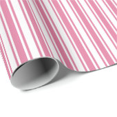 Rosa und weiße Streifen Geschenkpapier (Rolleneckpunkt)