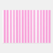 Rosa und weiße Streifen Geschenkpapier Set (Vorderseite)