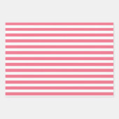 Rosa und weiße Streifen Geschenkpapier Set (Vorderseite 3)