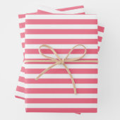 Rosa und weiße Streifen Geschenkpapier Set (Beispiel)