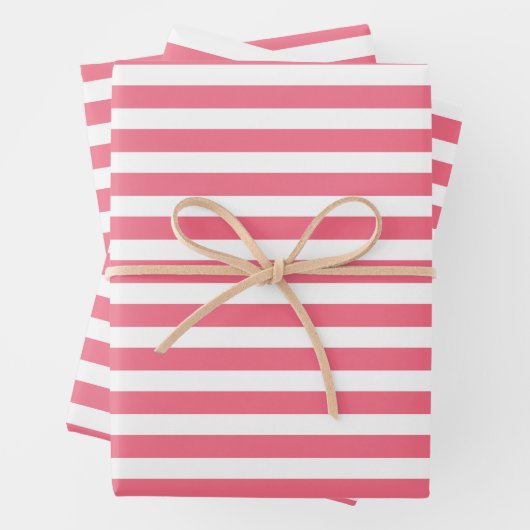 Rosa und weiße Streifen Geschenkpapier Set (Beispiel)