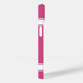 Rosa und weiße Streifen Jersey Fußball Case-Mate iPhone Hülle (Rückseite / Rechts)