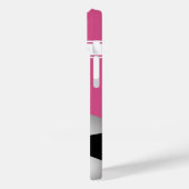 Rosa und weiße Streifen Jersey Fußball Case-Mate iPhone Hülle (Rückseite / Links)