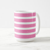 Rosa und weiße Streifen Kaffeetasse (VorderseiteRechts)