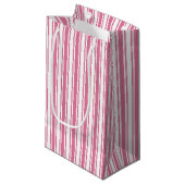 Rosa und weiße Streifen Kleine Geschenktüte (Vorderseite Schrägansicht)