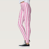 Rosa und weiße Streifen Leggings (Links)
