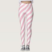 Rosa und weiße Streifen Leggings (Vorderseite)