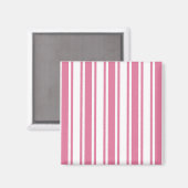 Rosa und weiße Streifen Magnet (Vorderseite/Rückseite)