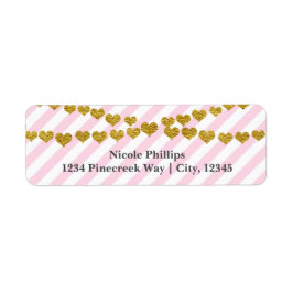 Rosa und weiße Streifen mit goldenen Hörzeichen