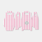 Rosa und weiße Streifen mit Monogramm Geschenkschachtel (Ungefaltet)