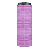Rosa und weiße Streifen mit Textur Thermosbecher (Rückseite)