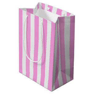 Rosa und weiße Streifen Mittlere Geschenktüte