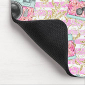 Rosa und weiße Streifen Mousepad (Ecke)