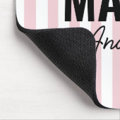 Rosa und weiße Streifen personalisiert, modern und Mousepad (Ecke)