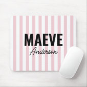 Rosa und weiße Streifen personalisiert, modern und Mousepad (Mit Mouse)
