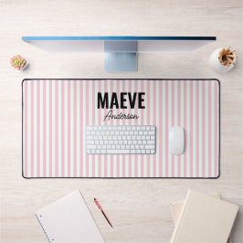 Rosa und weiße Streifen personalisiert, modern und Schreibtischunterlage