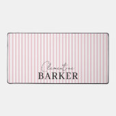 Rosa und weiße Streifen personalisiert, modern und Schreibtischunterlage (Vorderseite)