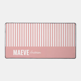 Rosa und weiße Streifen personalisiert, modern und Schreibtischunterlage