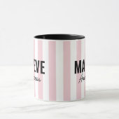 Rosa und weiße Streifen personalisiert, modern und Tasse (Zentrum)