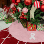 Rosa und weiße Streifen Polyester Weihnachtsbaumdecke