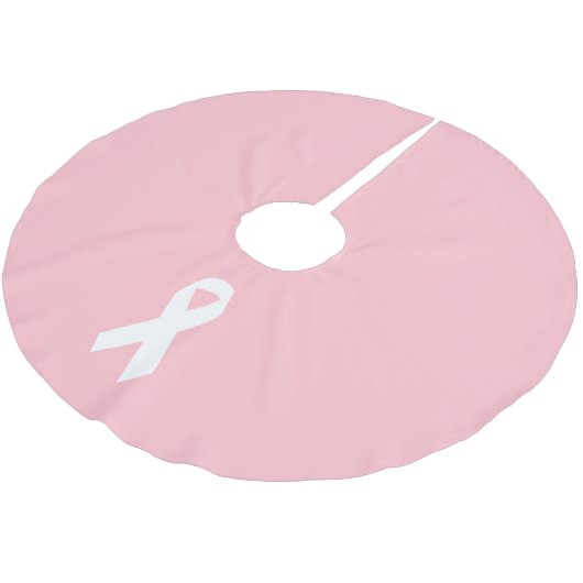 Rosa und weiße Streifen Polyester Weihnachtsbaumdecke (Schrägansicht)