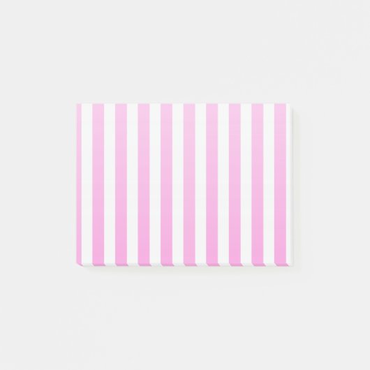 Rosa und weiße Streifen Post-it Klebezettel (Vorderseite)