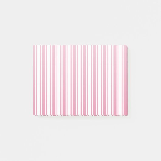 Rosa und weiße Streifen Post-it Klebezettel (Vorderseite)