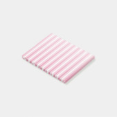 Rosa und weiße Streifen Post-it Klebezettel (angewinkelt)