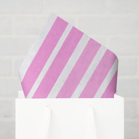 Rosa und weiße Streifen Seidenpapier (Geschenk Tasche)