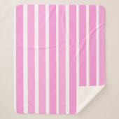 Rosa und weiße Streifen Sherpadecke (Vorderseite)