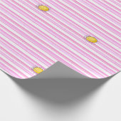 Rosa und weiße Streifen Sonnenschutzpapier Geschenkpapier (Ecke)