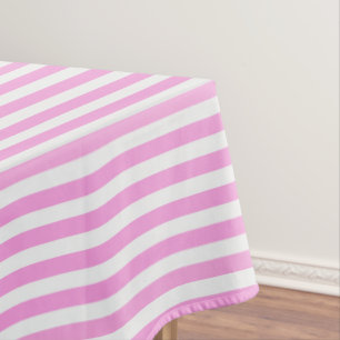 Rosa und weiße Streifen Tischdecke