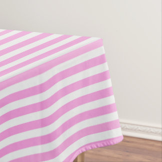 Rosa und weiße Streifen Tischdecke