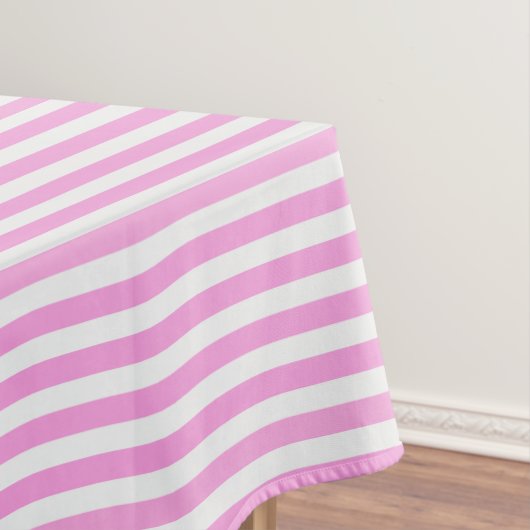 Rosa und weiße Streifen Tischdecke (Beispiel)