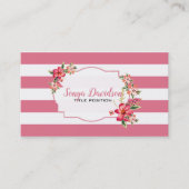 Rosa und weiße Streifen Visitenkarte (Vorderseite)