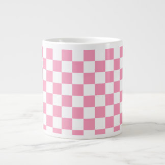 rosa und weiße Tafelmuster Jumbo-Tasse