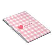 rosa und weiße Tafelmuster Notizblock (Rechte Seite)