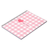 rosa und weiße Tafelmuster Notizblock (Linke Seite)