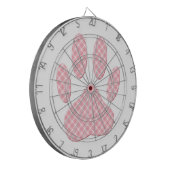 Rosa und weiße Tartan Dose Pfosten drucken Dartscheibe (Vorderseite Links)